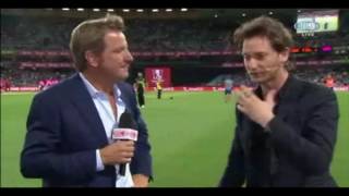 Mentalist Lior Suchard play with the minds of the anchors at the T20 cricket game