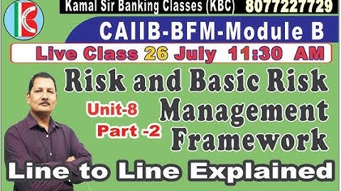 CAIIB BFM unit 8 Risk and Basic Risk  Mgmt  Framework- Explained line to line