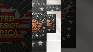 USA Map Wall Art | 3D Metal Flag Digital Print | Shiny Silver & Gold Patriotic Decor | United Sta...