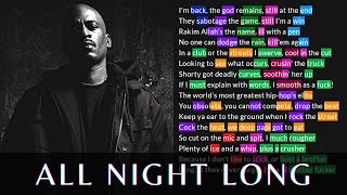 Rakim - All Night Long (1st Verse) | Lyrics, Rhymes Highlighted