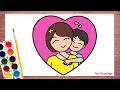 How to Draw a Loving Mom and Son Scene | Mother’s Day Drawing for Kids | Cute Mother and Son Drawing