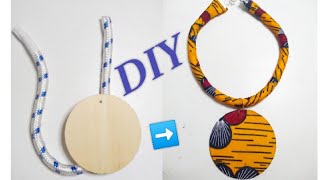 rope and wood necklace| DIY | African fabric | ElaineAfricanFab