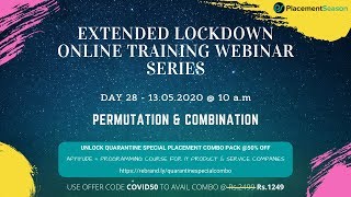 Extended Lockdown Training Day 28 - Permutation and combination