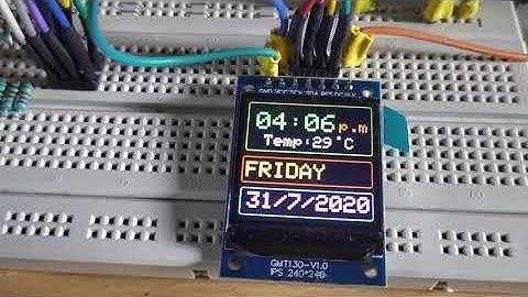 DIY color tft display clock with temperature using Arduino(ATmega 328) .
