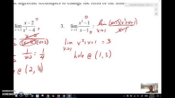 AB Calc 2-1: Algebraic Techniques for Limits and Continuity