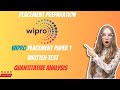 WIPRO Placement Paper 1 Written Test | QA | PART-1 | @VikasCodingSchool