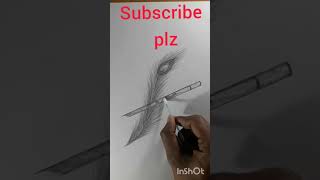 How to draw feathers and flute with pencil - easy flute drawing - easy feathers drawing easy drawing