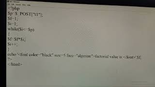 how to find factorial of given number using html, php
