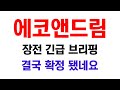[에코앤드림] 장전 긴급 브리핑!! 결국 확정 됐네요