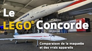 Le LEGO® Concorde face aux modèles du musée de l'Air et de l'Espace