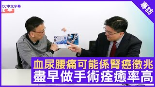 血尿腰痛可能係腎癌徵兆 盡早做手術痊癒率高 - 鄭丹瑞《健康旦》泌尿外科專科 #徐學良 醫生 #癌症系列 (CC中文字幕)