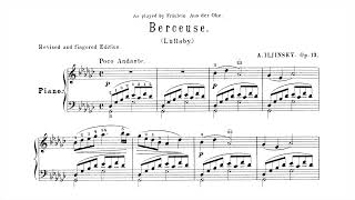 Alexander Ilyinsky: Berceuse op. 13 No. 7, arr. for piano from Adele aus der Ohe (with score)