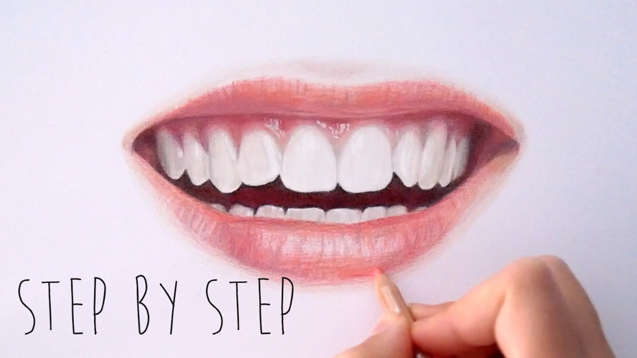 With tutorial to how draw step lips step pencil color by realistic georgia online