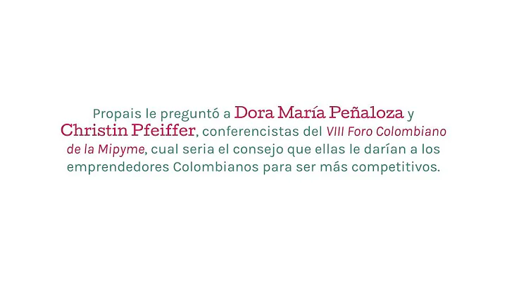 Testimonio Foro Colombiano de la Mipyme - Dora Pea...