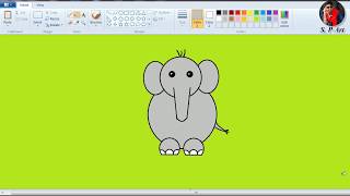 How to draw a elephant step by step /easy tutorial /ms paint drawing screenshot 1