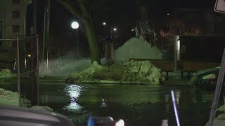 60-inch water main breaks, flooding streets in Old West End