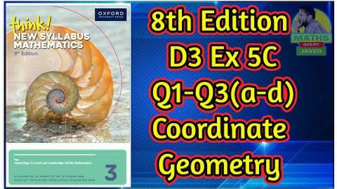Q1-Q3 || Ex-5C || D3-8th edition || Coordinate geometry || In Urdu/Hindi