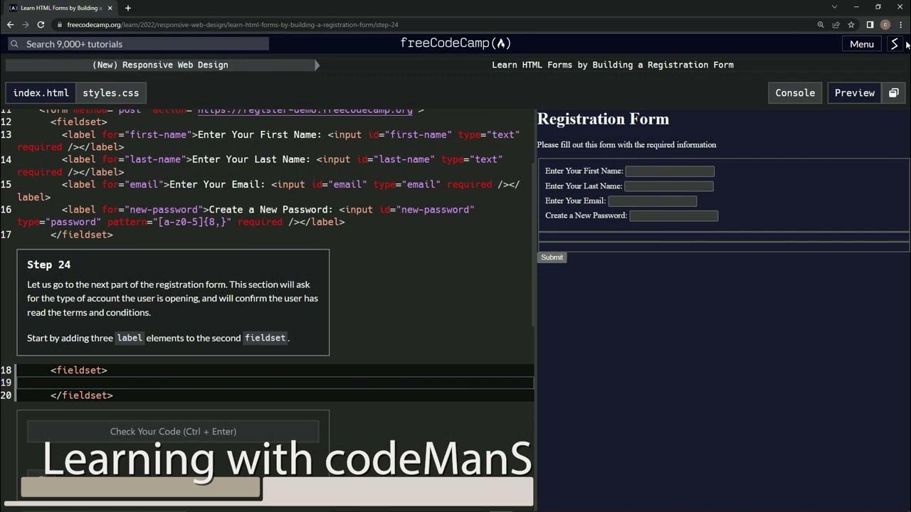(ARCHIVED) Learn HTML Forms by Building a Registration Form - Step 24 ...