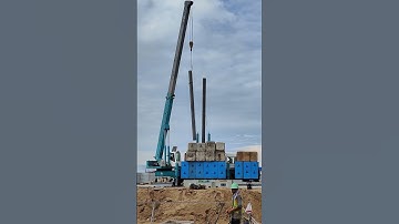 Technical driving spun pile by robot machine