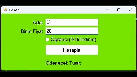 C# Windows Form If Else Örnekleri  1
