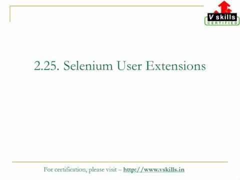 Writing a test suit and Selenium user extension