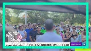 Abortion rights demonstrators hold rallies on Independence Day