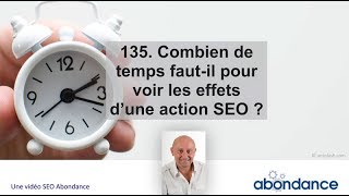 Combien de temps faut-il pour voir les effets d'une action SEO  Vidéo SEO Abondance N°135
