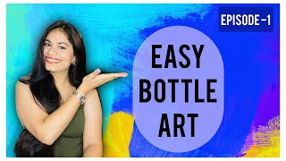 Bottle art | Glass colors | Easy leaf and Cherry design | ft. Anshika sareen
