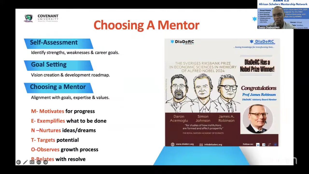 African Scholars Mentorship Network (ASMN) 5.0 Anchored by DIaDeRC