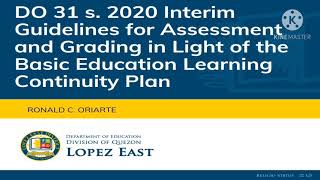 How to rate our Learner's Performance Based on DepEd Order No. 31 S. 2020