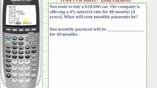 Ex: TI84 TVM Solver - Find a Monthly Loan Payment