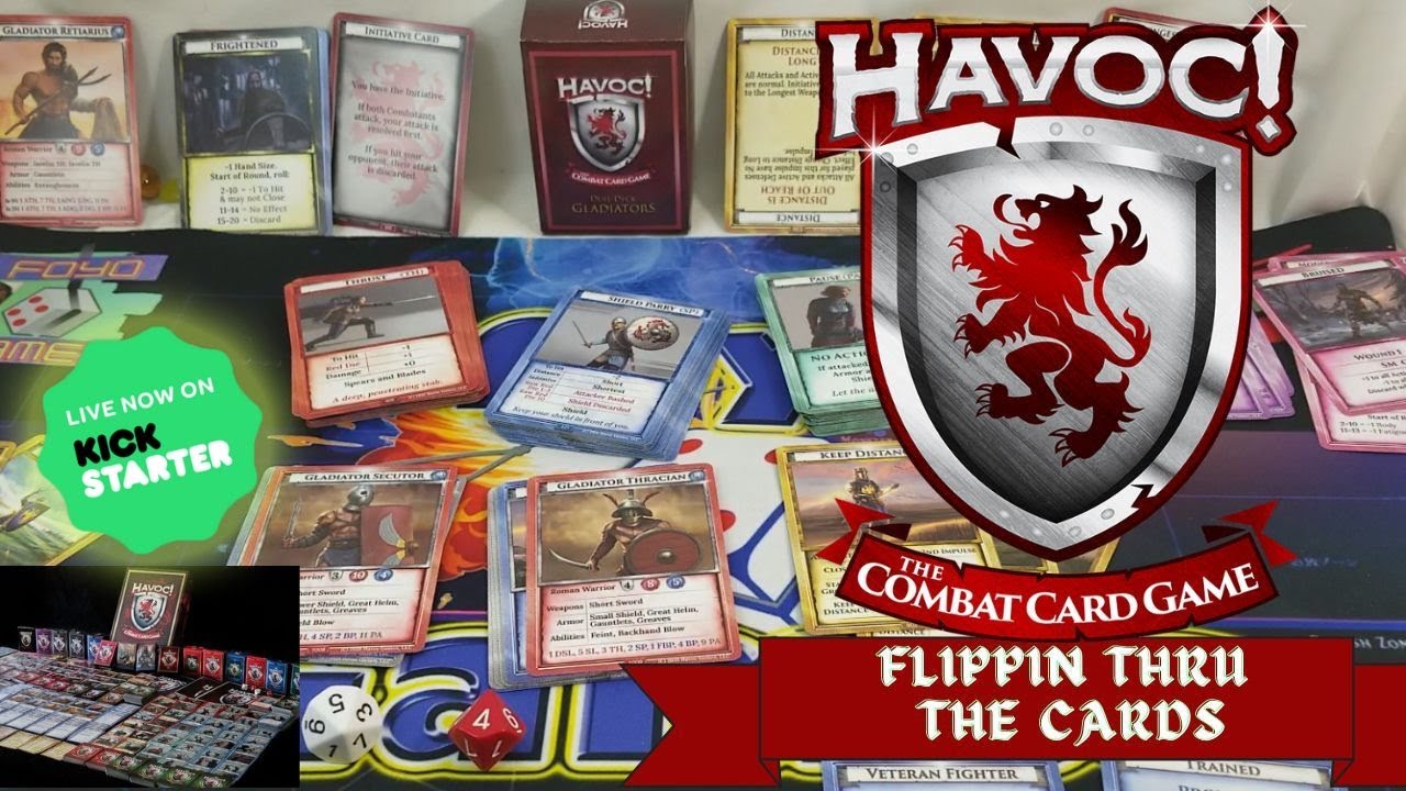 Havoc! The Combat Card Game   flippin thru the cards