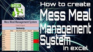 How to make Mess Meal Management system in Excel || Mess Management System in excel screenshot 4