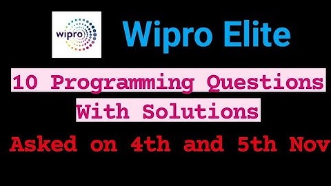 Wipro Elite Coding Questions | Official | Asked on 4th and 5th Nov | Tamil | BiNaRiEs