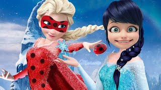 Miraculous Ladybug VS Frozen Elsa Love with Cat noir - paper doll story