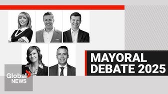 Thumbnail for Calgary mayoral candidates trade barbs in tense debate | FULL