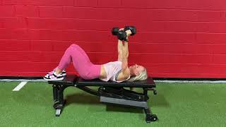 Hook lying dumbbell bench press