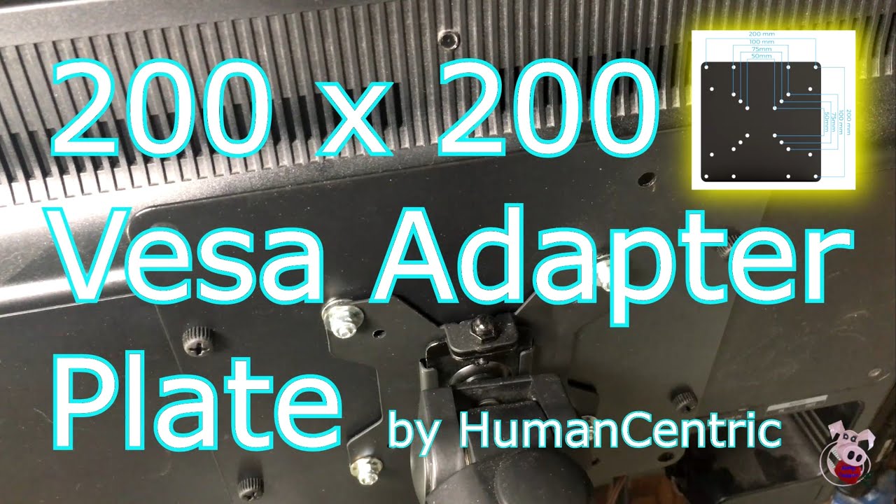 HumanCentric VESA Mount Adapter Plate for TV Mounts, Convert 75x75 and  100x100 to 200x200 mm VESA Patterns, Includes Hardware Kit, VESA Conversion