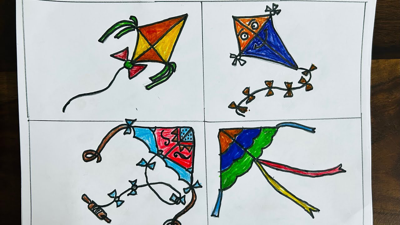 How to draw kite 🪁 easy step by step #kite #shorts #kitedrawing kite-8 ...