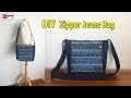 ZIPPER JEANS BAG | DIY BAG |  RECYCLE OLD JEANS | JEANS CROSSBODY BAG SEWING TUTORIAL