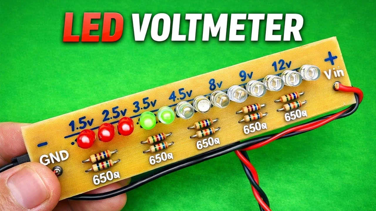 Как собрать светодиодный вольтметр без микросхемы — простое пошаговое руководство 🚨