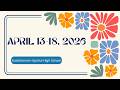 April 13-18, 2026 Announcements