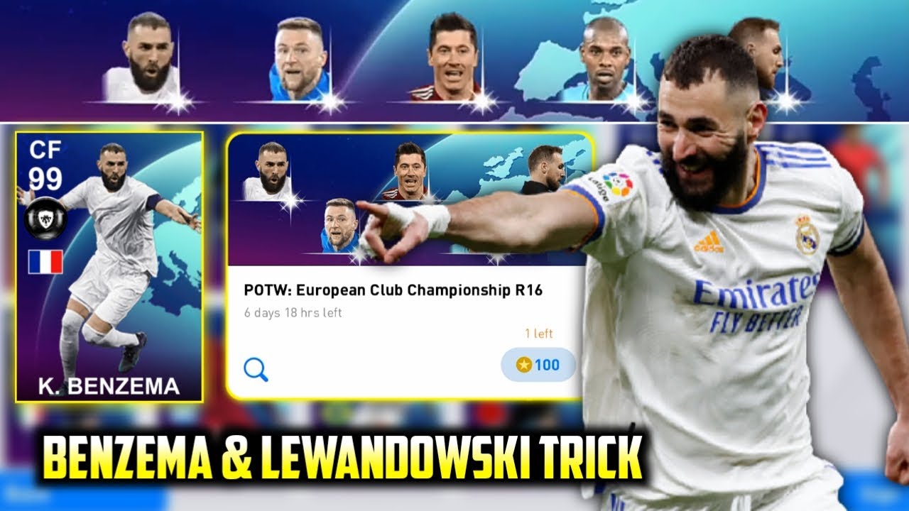 Trick To Get 99 Rated Benzema In Pes 2021 Mobile || Lewandowski Trick In Potw Worlwide
