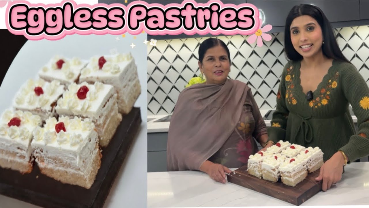 Yummy Eggless Pastries🍰Mom ਨੇ India ਜਾਣ ਤੋਂ ਪਹਿਲਾਂ ਬਣਾਈਆਂ Pastries😍Pastry Recipe-HarmanBeauty