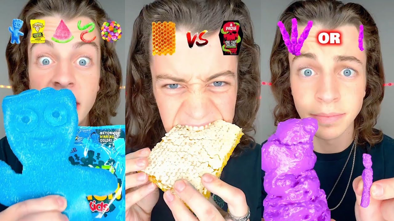 Giant Candy Mukbang ASMR | Colorful Gummy Worms & Sour Treats ...