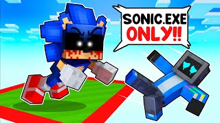 Locked on ONE CHUNK with SONIC.EXE in Minecraft!