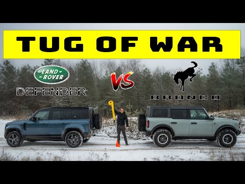 2022 Ford Bronco Badlands vs 2022 Land Rover Defender P400, tug of war!