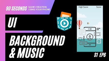 PocketCode Game Engine: Adding a Background, Game Music and a Basic UI for mobile game dev S1 Ep6