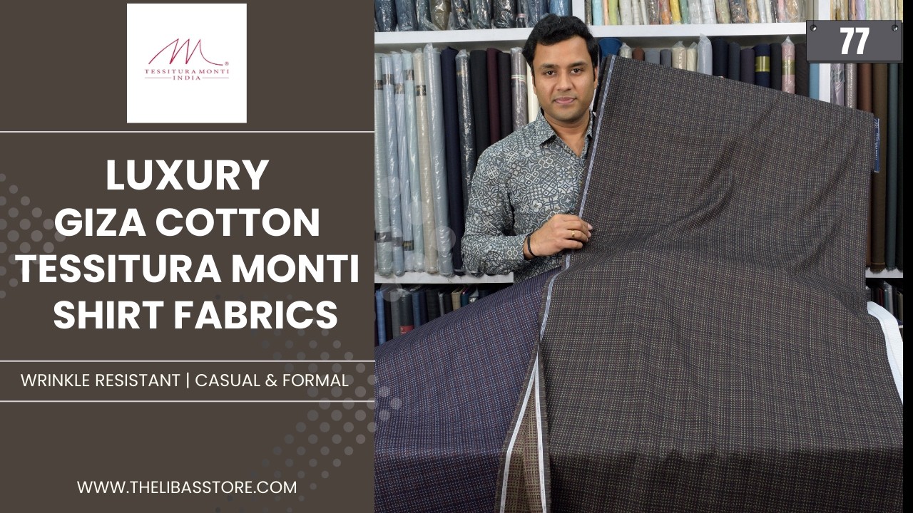 Luxury Giza Cotton Shirt Fabrics for Men | Tessitura Monti | Casual & Party Wear | Wrinkle Resistant