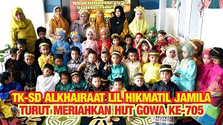 ANTUSIAS ANAK-ANAK TK-SD ALKHAIRAAT LIL HIKMATIL JAMILA MERIAHKAN HUT GOWA KE 705
